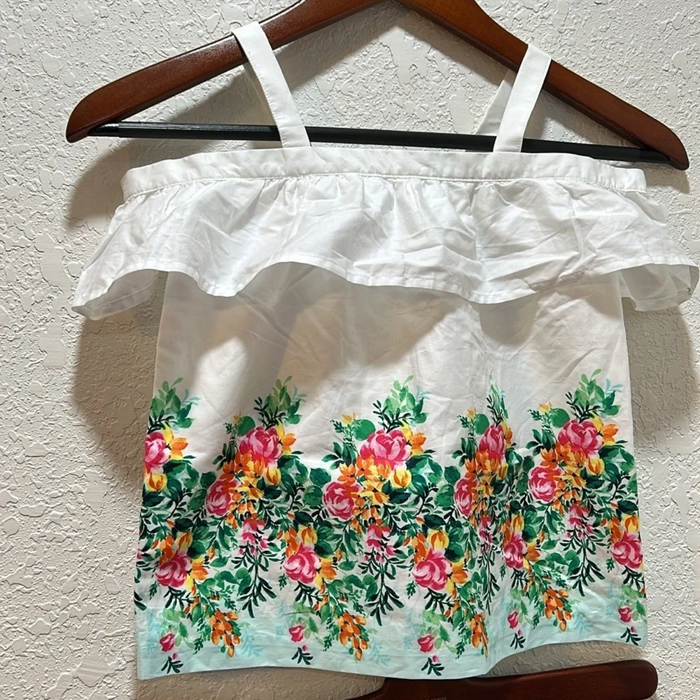Janie and jack & Old Navy Girls set size 6 GUC floral top white and blue color